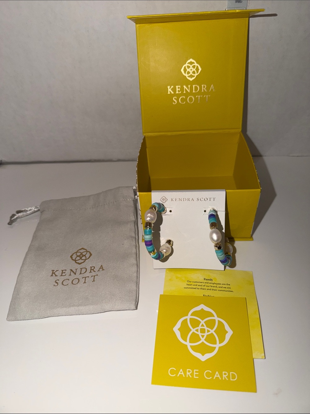 Kendra Scott Rachel Turquoise Blue Purple Beaded Hoop Earrings